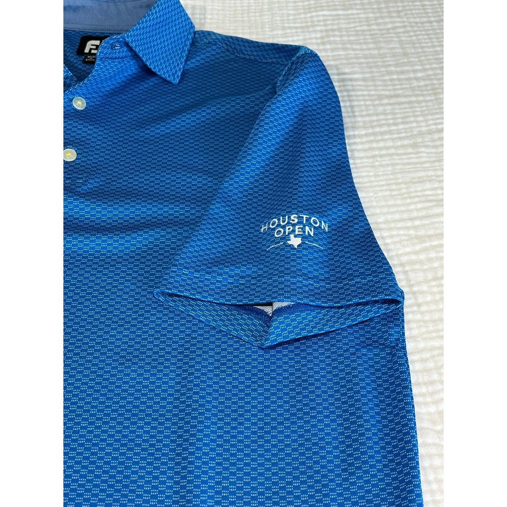 FootJoy Golf Polo Shirt Men's‎ Medium Blue Houston Open Performance